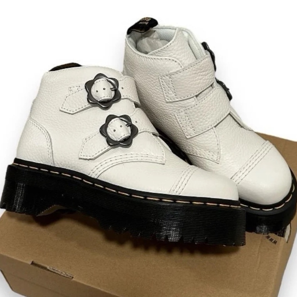 Dr. Martens Devon Flower Buckle Leather Platform